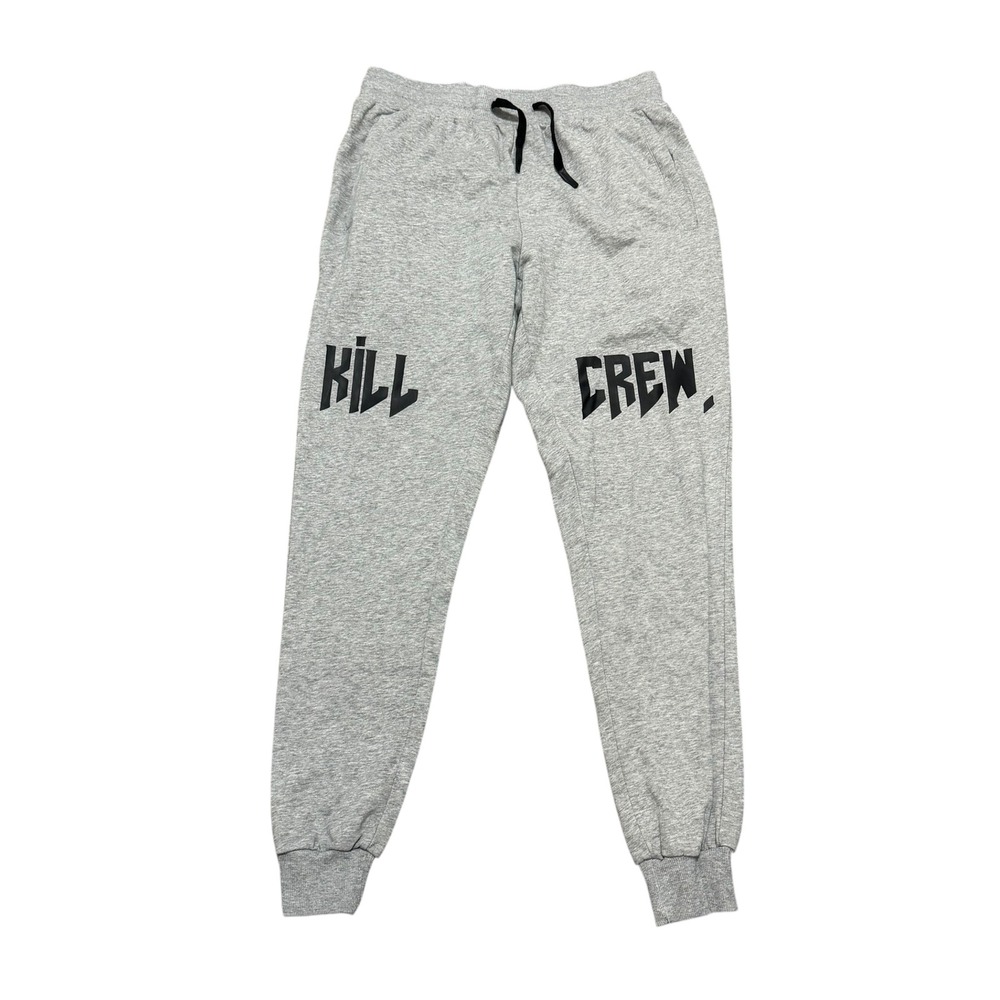 Kill Crew Mens Heather Gray Logo Graphic French Terry Jogger Sweatpants Size M